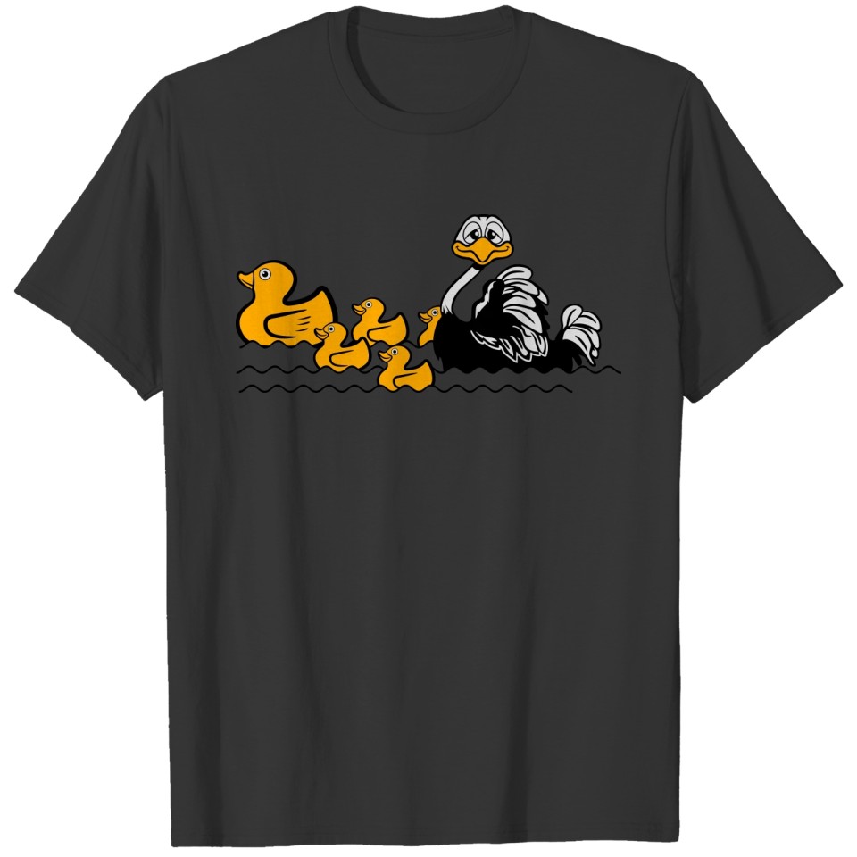 Strauss emu funny goofy ducks water swimming T-shirt