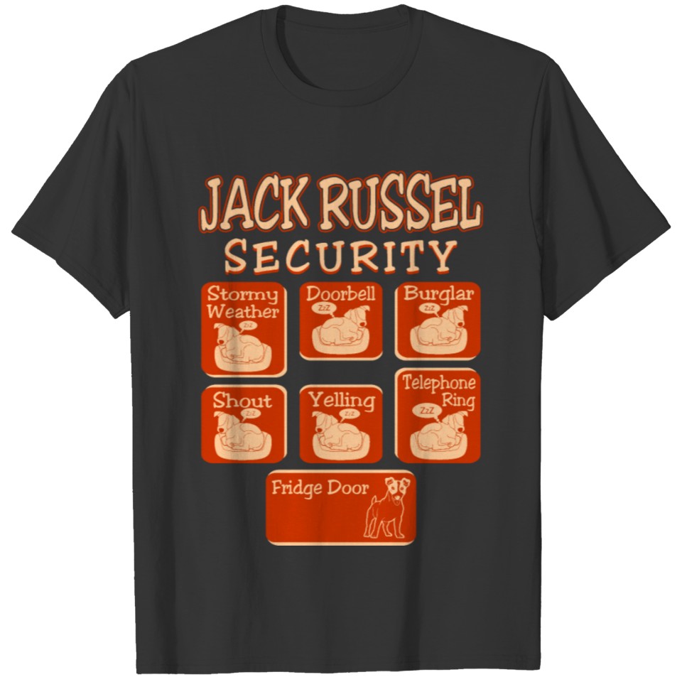 Jack Russel Dog Security Pets Love Funny Tshirt T-shirt