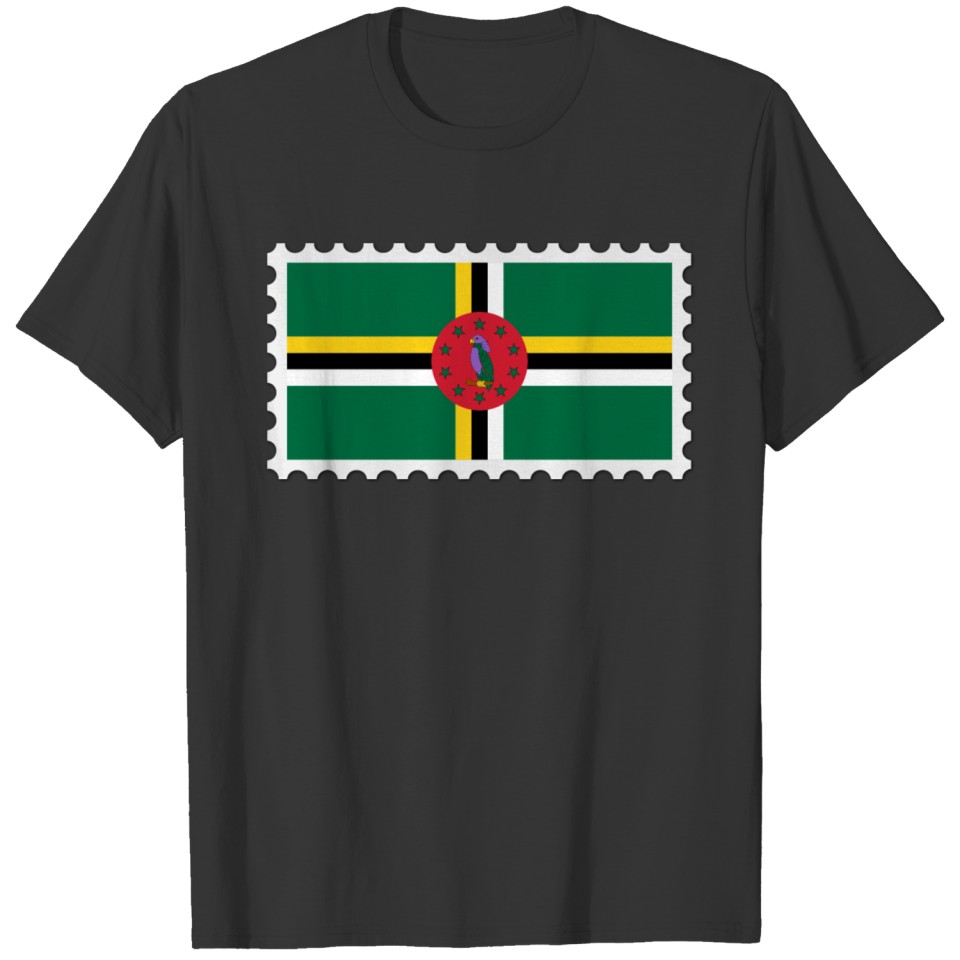 Dominica flag stamp T-shirt