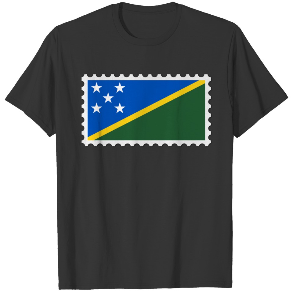 Solomon Islands flag stamp T-shirt