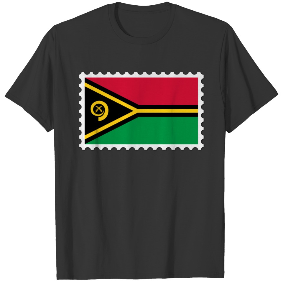 Vanuatu flag stamp T-shirt