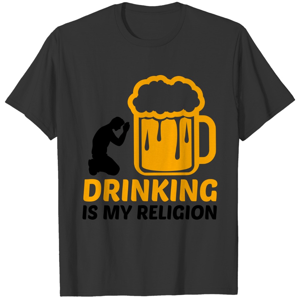 drinking is my religion cool design younger church T-shirt