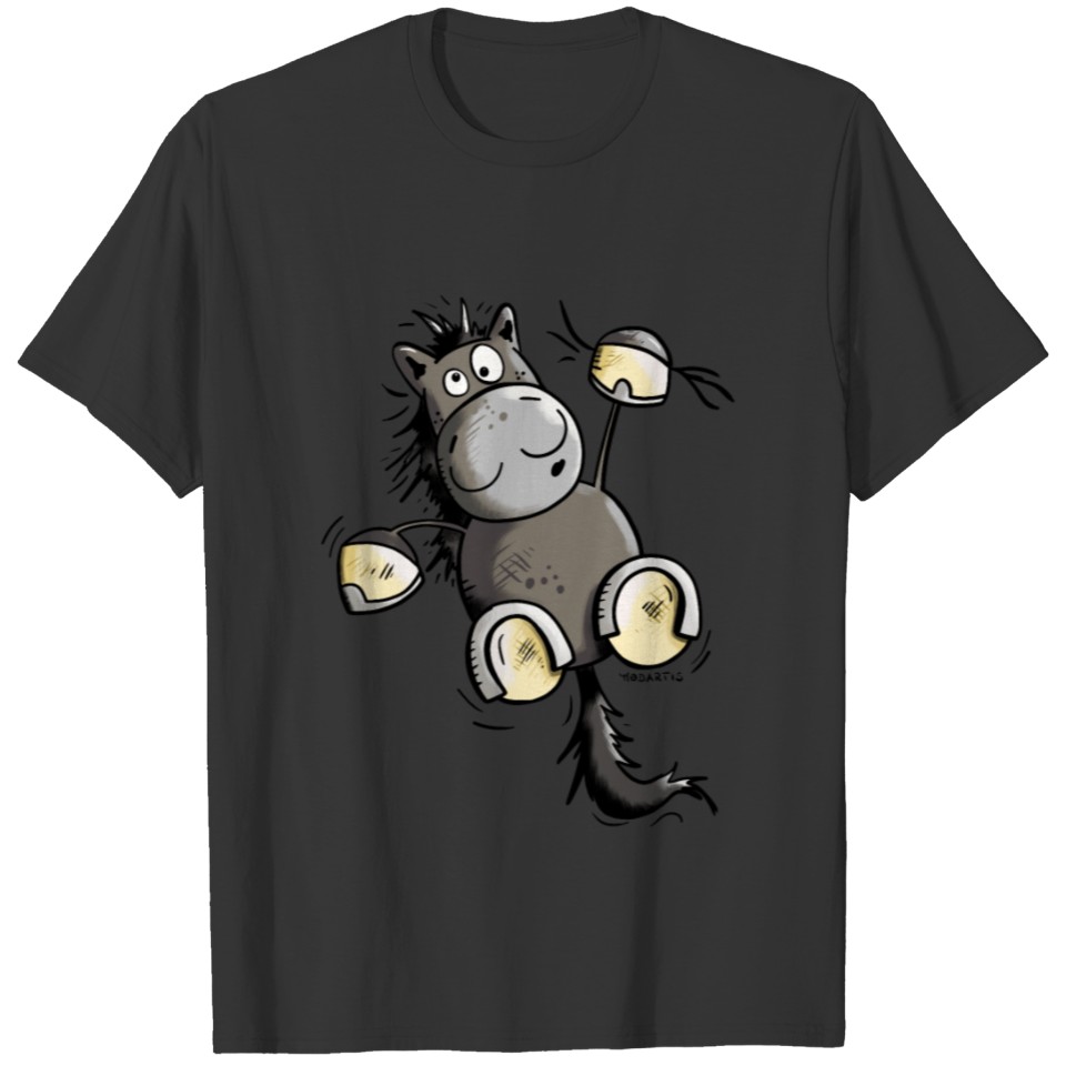 Funny hanging black horse - Horses - Pony - Gift T Shirts