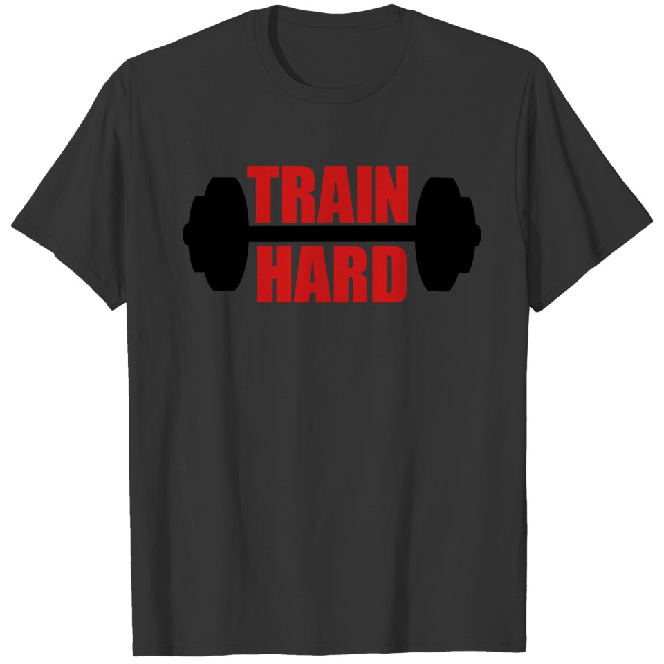 design text hantel cool train hard train hand arm T Shirts