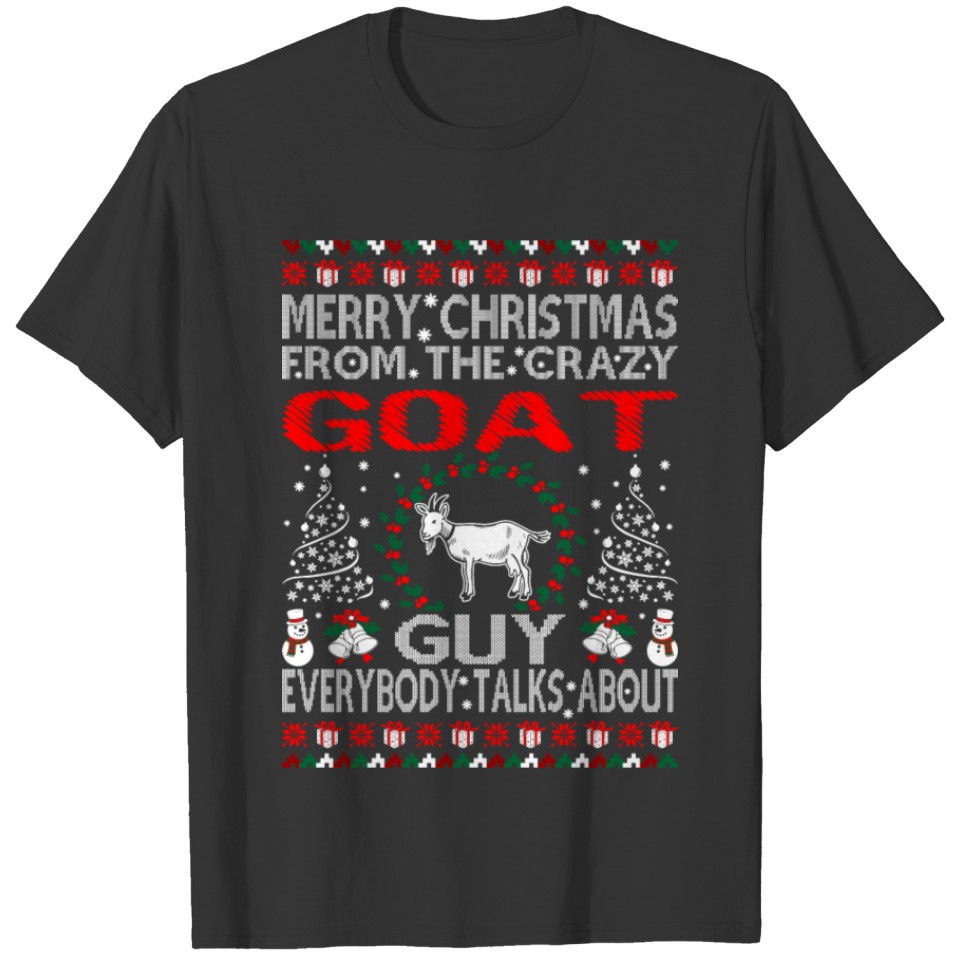 Merry Christmas From Goat Guy Ugly Sweater Tshirt T-shirt