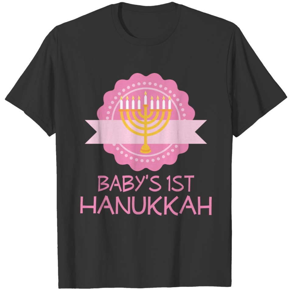 1st Hanukkah Menorah Baby Girl T-shirt