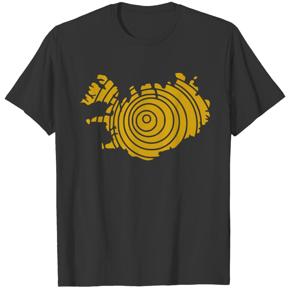 Iceland map in rings T-shirt