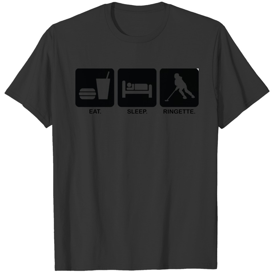 Ringette "Eat Sleep Ringette" Ladies 3/4 Sleeve T-shirt