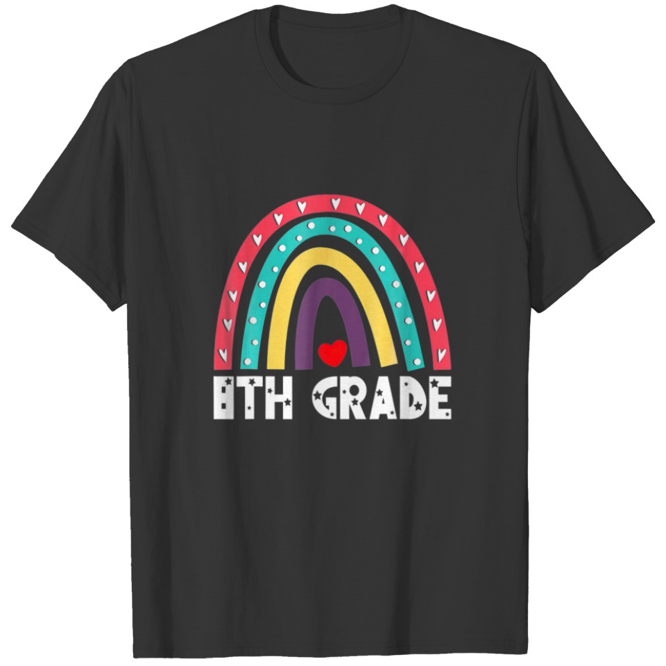 8Th Grade Cute Rainbow KIDS TEACHERS Field Day 202 T-shirt