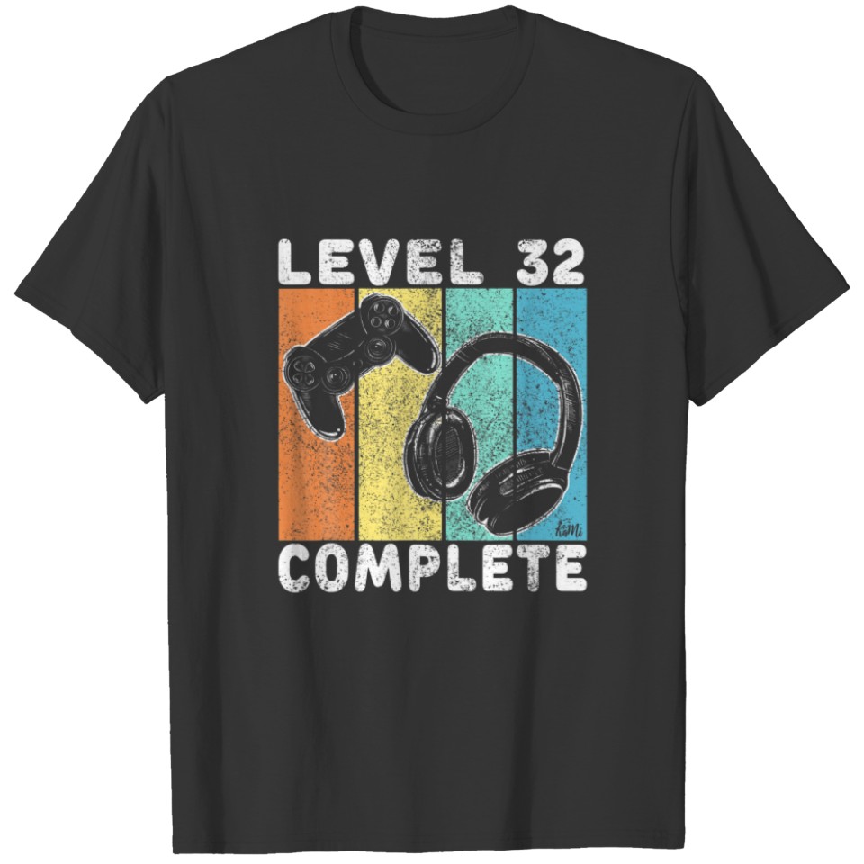 Mens 32Nd Birthday Men Gaming T Level 32 Complete T-shirt