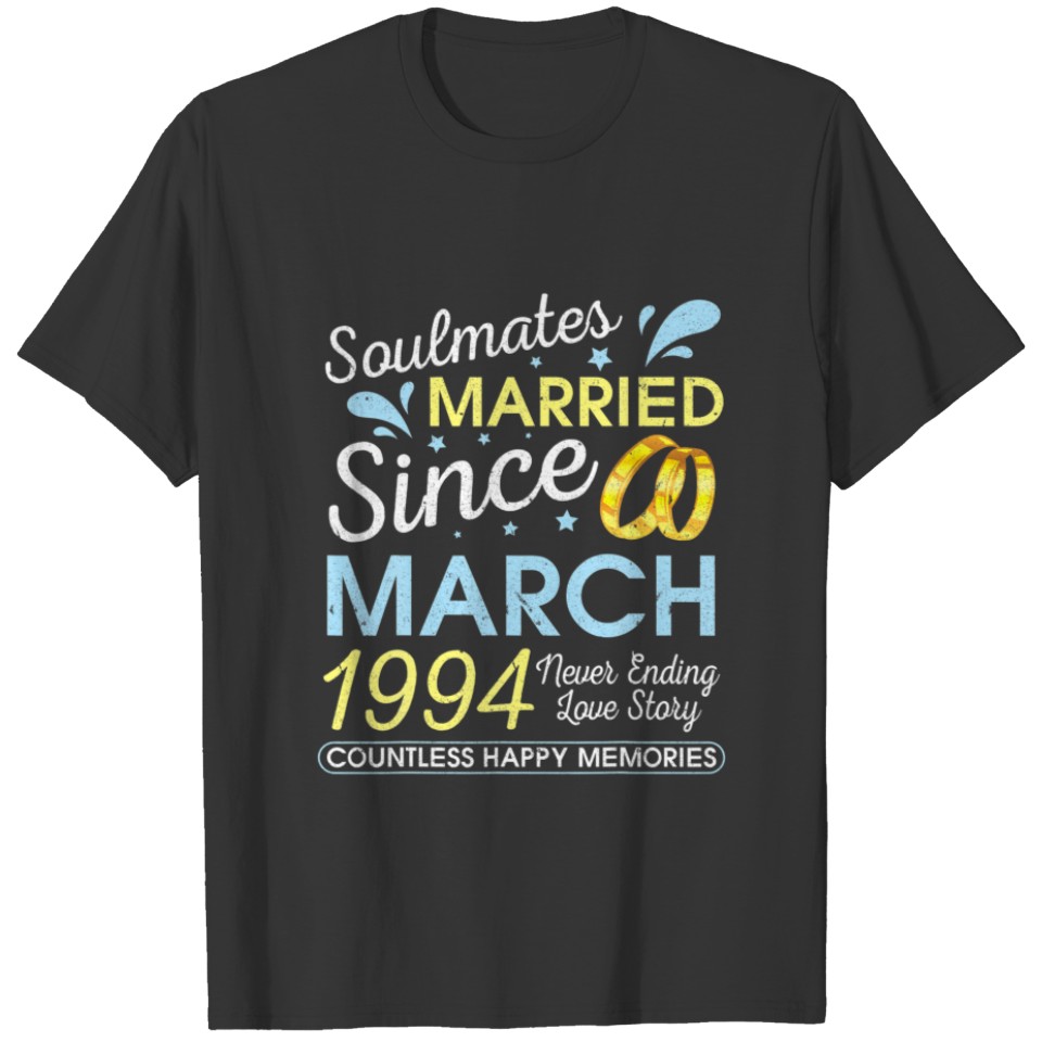 Married Since March 1994 Never Ending 28 Years Lov T-shirt