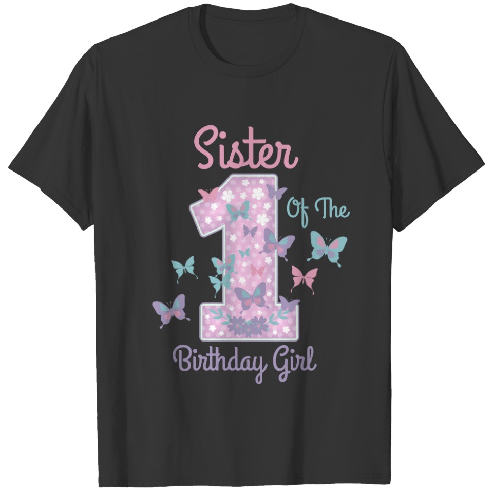 Butterfly Sister of the First Birthday T-shirt