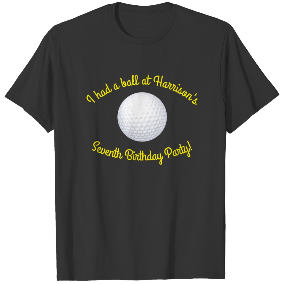 Mini Golf Balls Birthday Party Kids Pink T-shirt