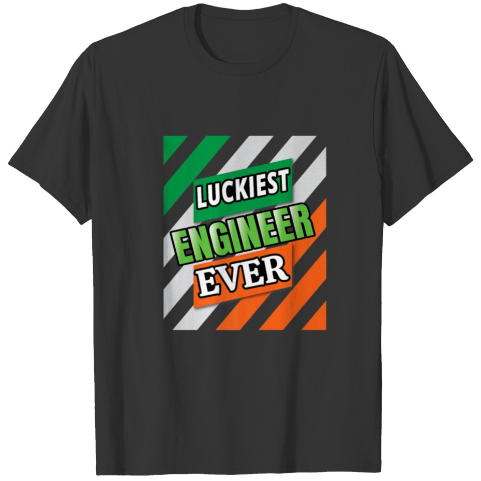 Luckiest Engineer Ever Shamrock St Patrick's Day M T-shirt