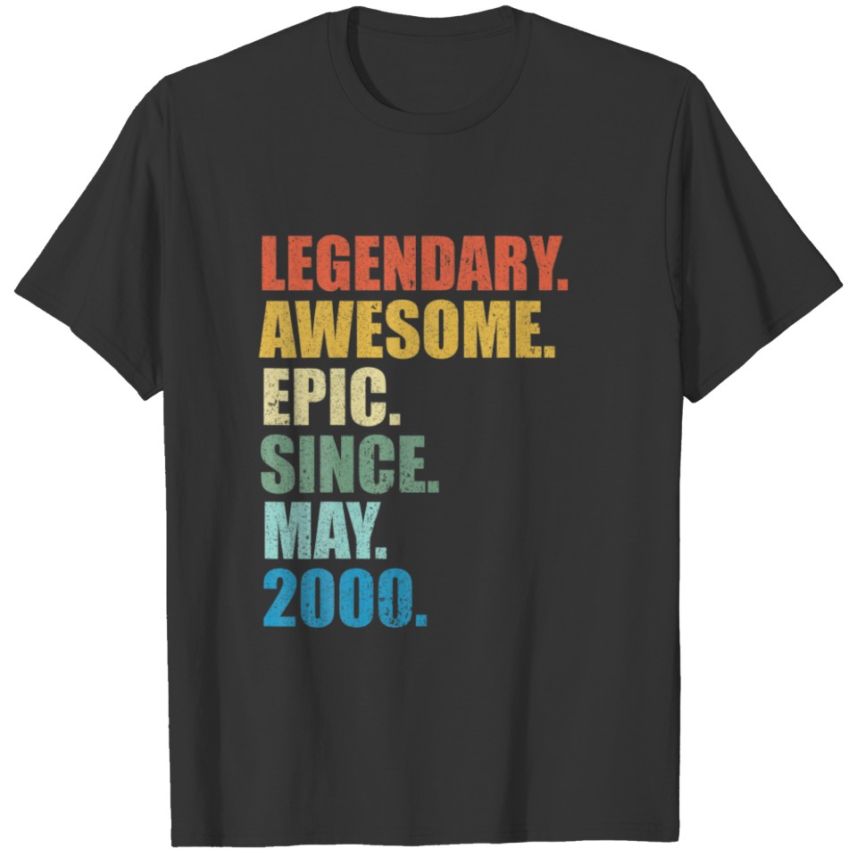Legendary Awesome Epic Since May 2000 19 Years Old T-shirt