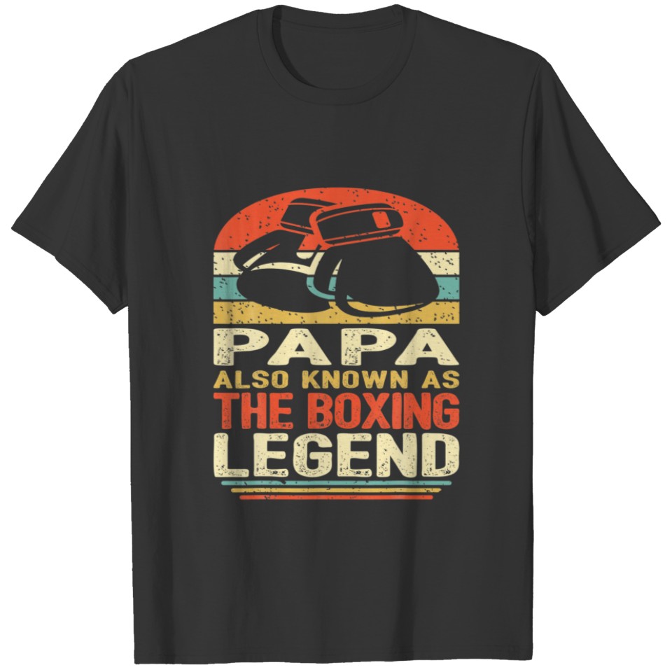 Mens Vintage Papa Also Known As The Boxing Legend T-shirt