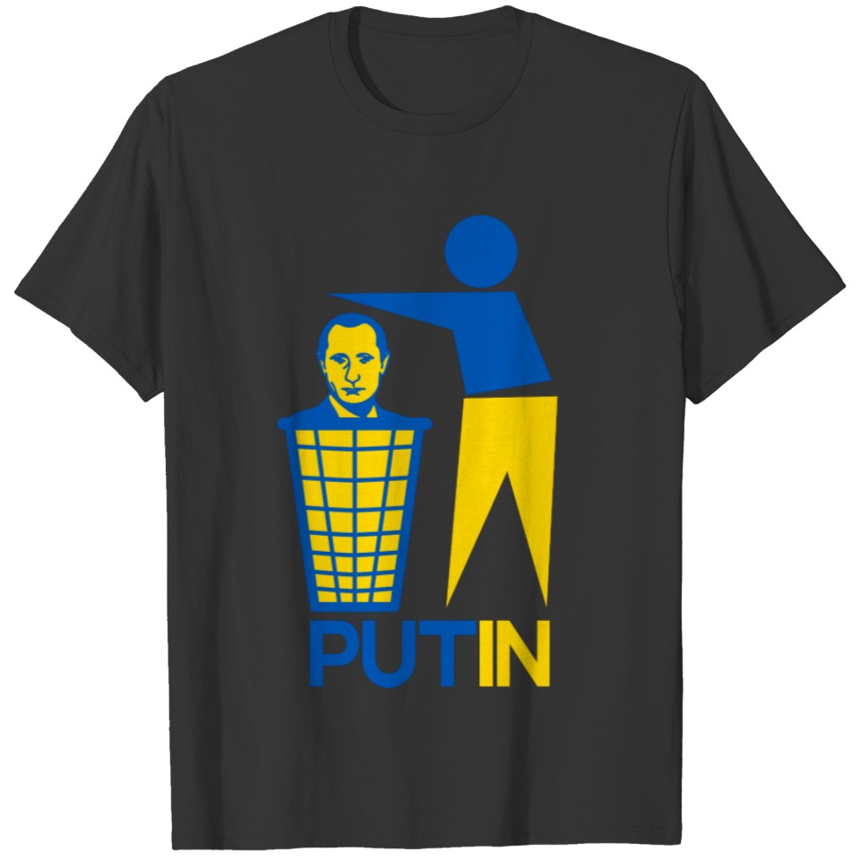 PutIn Trash Ukrainian Flag Colors T-shirt