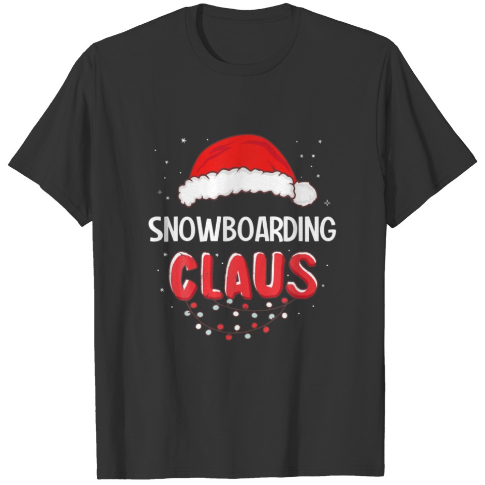 Snowboarding Santa Claus Christmas Matching Costum T-shirt