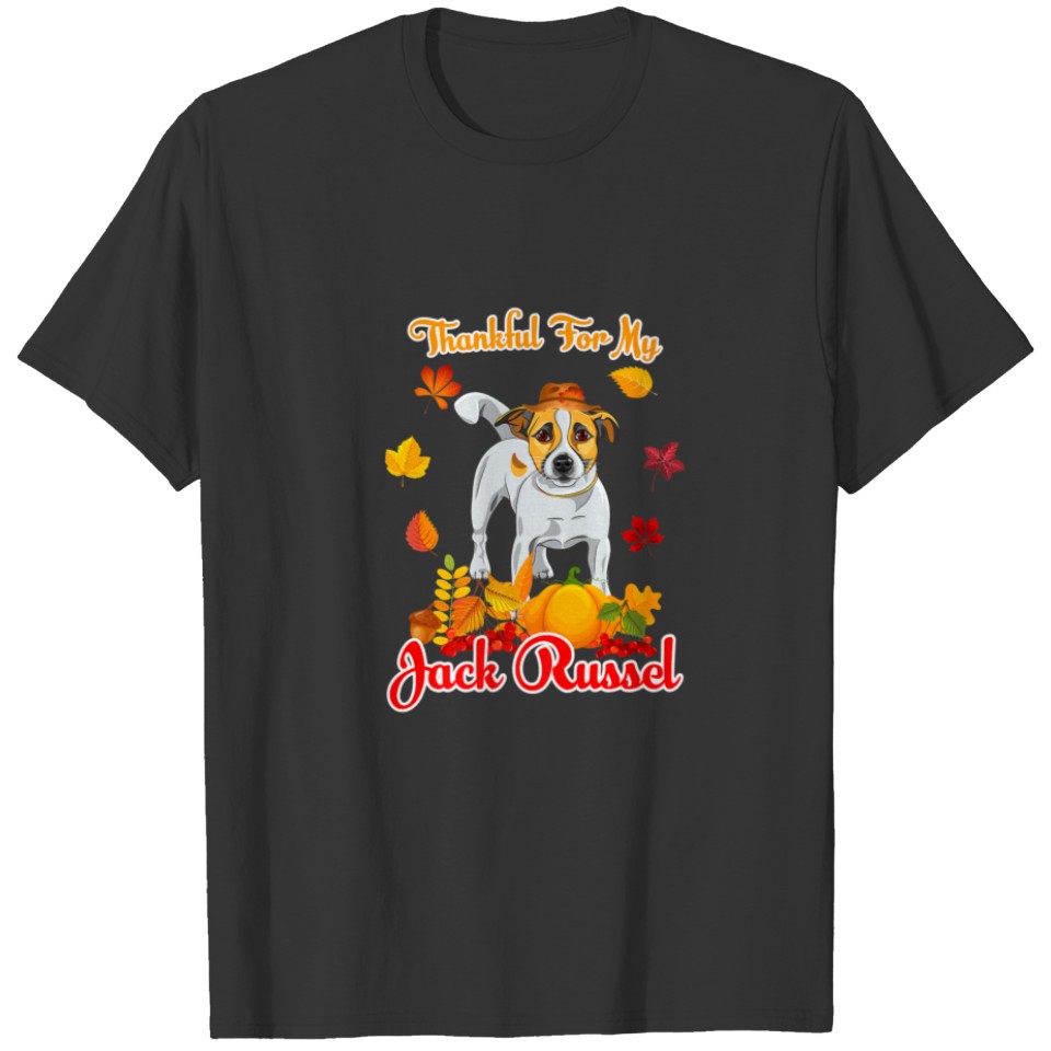 Thankful For My Jack Russel Thanksgiving Pumpkin F T-shirt