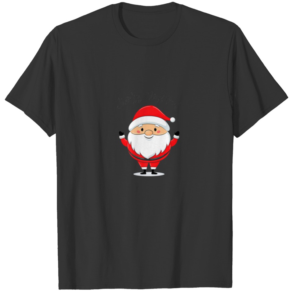 Cute Santa Claus With Sack. Merry Christmas Design T-shirt
