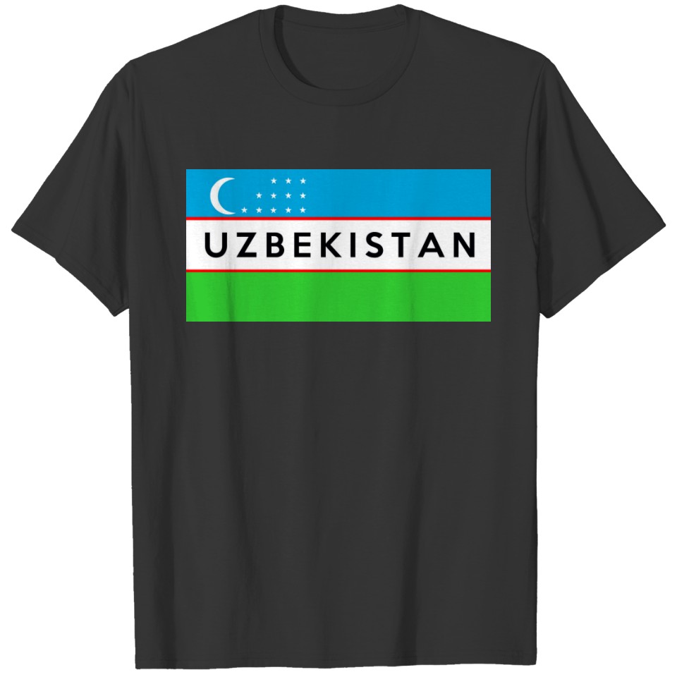 uzbekistan country flag symbol name text T-shirt