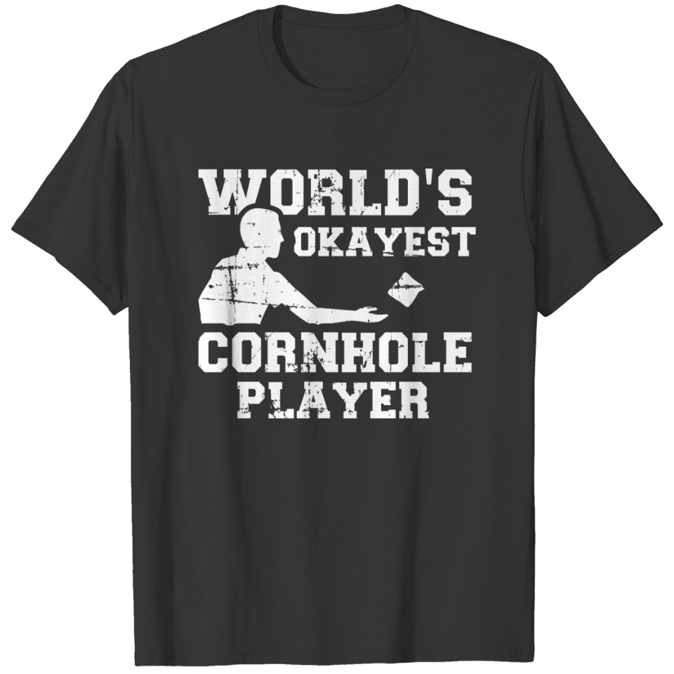 World's okayest cornhole player polo T-shirt