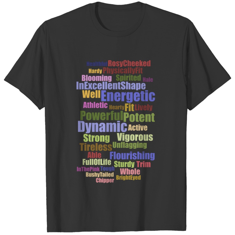 Vertical Energetic Word Cloud Sleeveless T-shirt