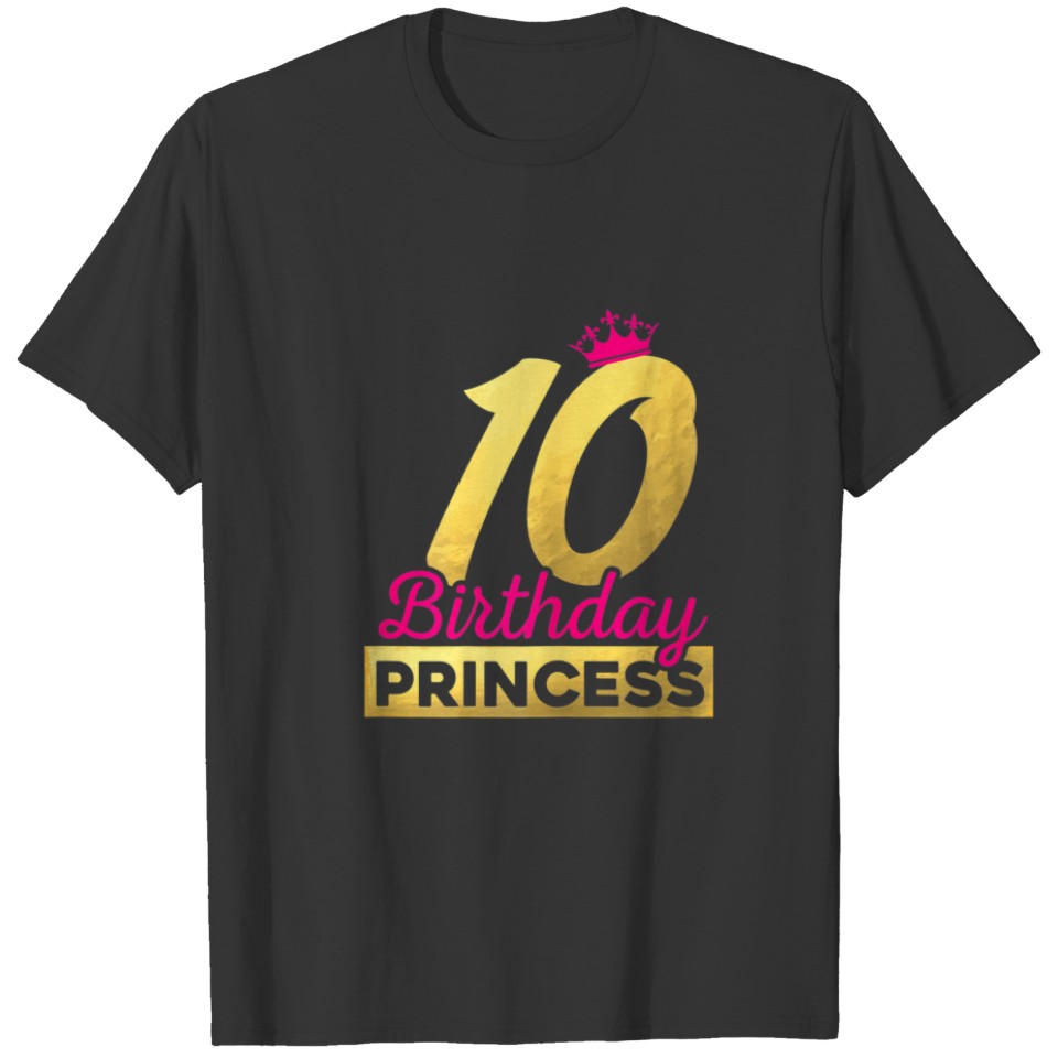 10Th Birthday Girl Princess Vintage T-shirt