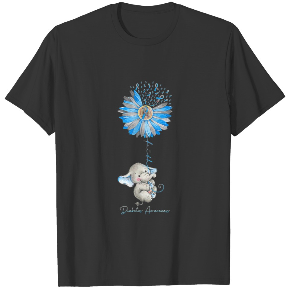 Elephant Faith For Diabetes T-shirt
