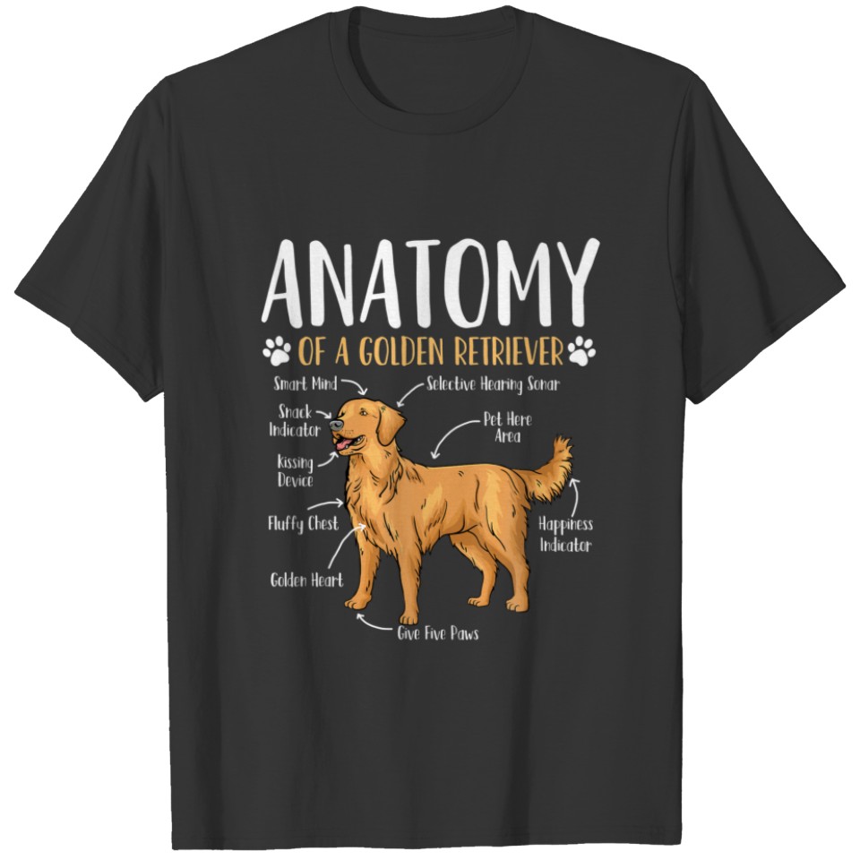 Golden Retriever Dog Anatomy T-shirt