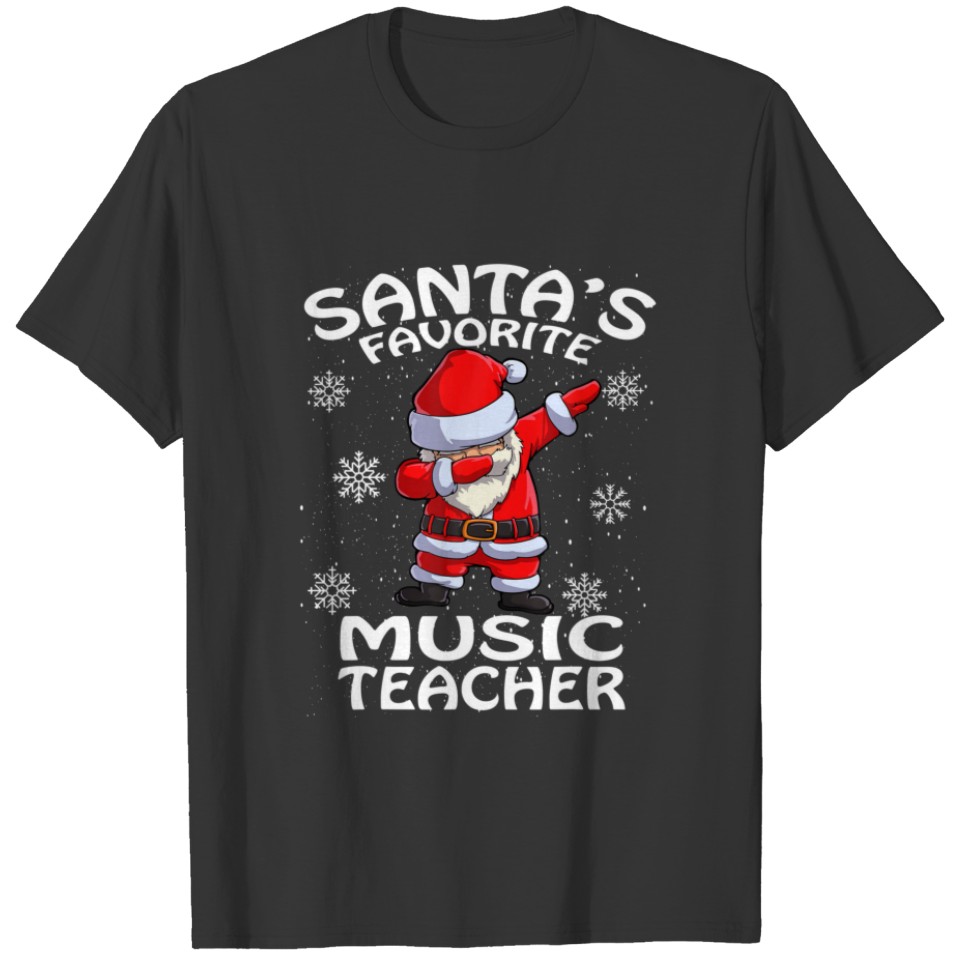 Santa's Favorite Music Teacher Christmas T-shirt