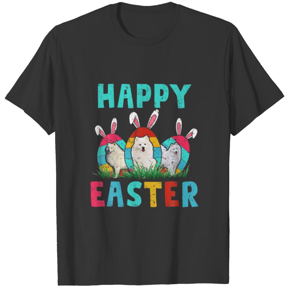 Happy Easter Cool Vintage Retro Bunny Easter Samoy T-shirt