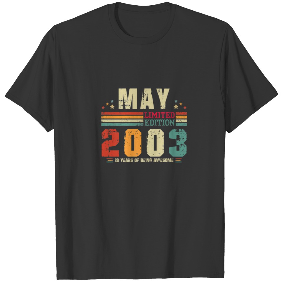 Vintage 19 Years Old Retro Birthday Awesome Since T-shirt