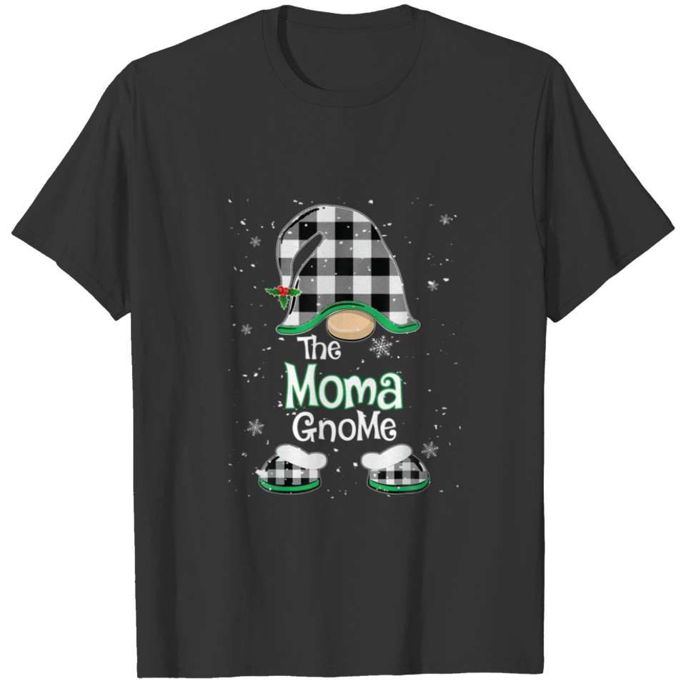 Moma Gnome Buffalo Plaid Matching Christmas Pajama T-shirt