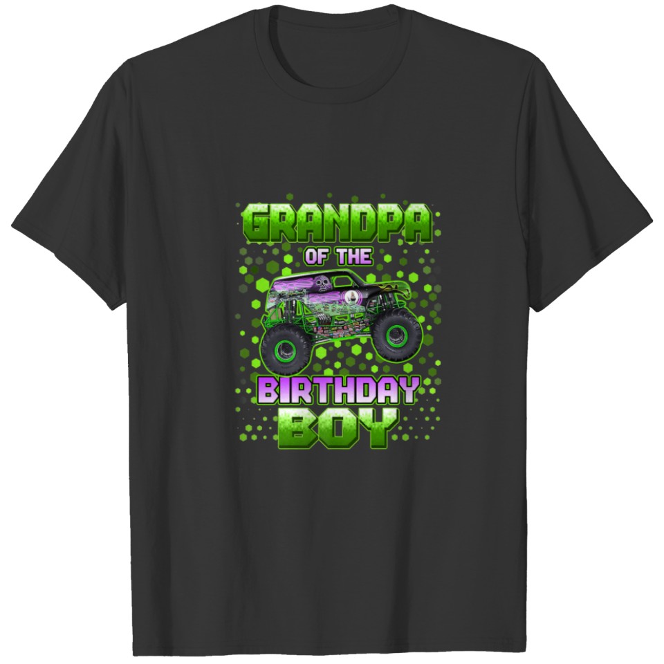 Grandpa Of The Birthday Boy Monster Truck Brother T-shirt