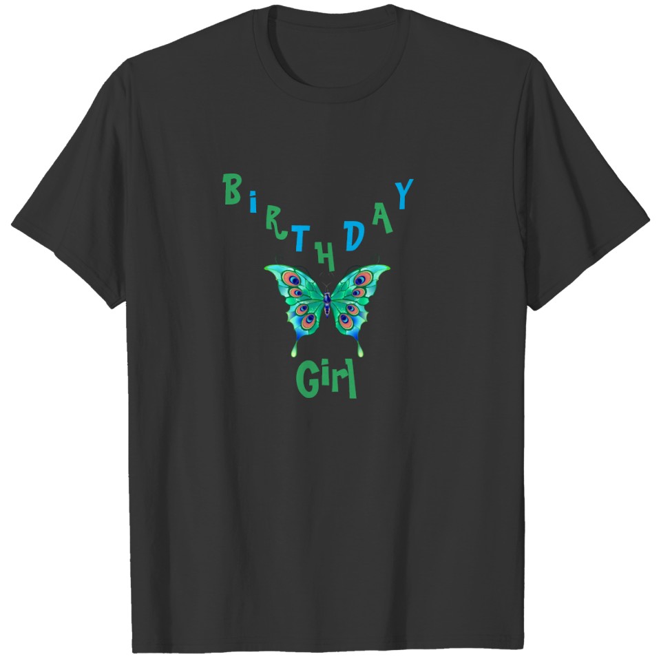 Birthday Girl Pretty Butterfly T-shirt