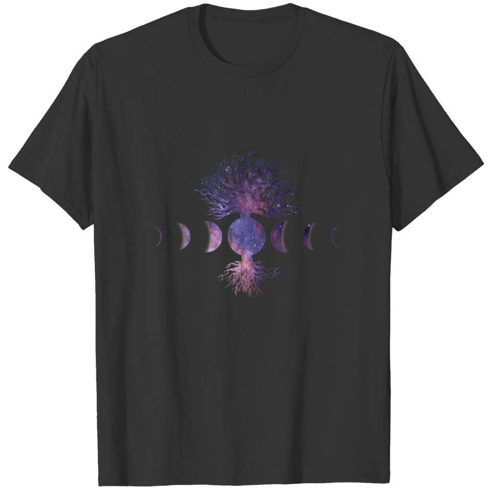 Tree Of Life Moon Phases - Viking Pagan Wicca T-shirt