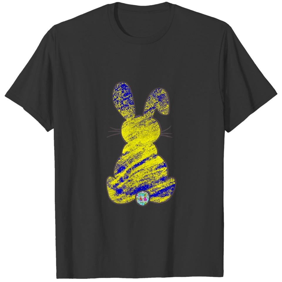 Rainbow Gradient Abstract Yellow Easter Bunnies Ha T-shirt