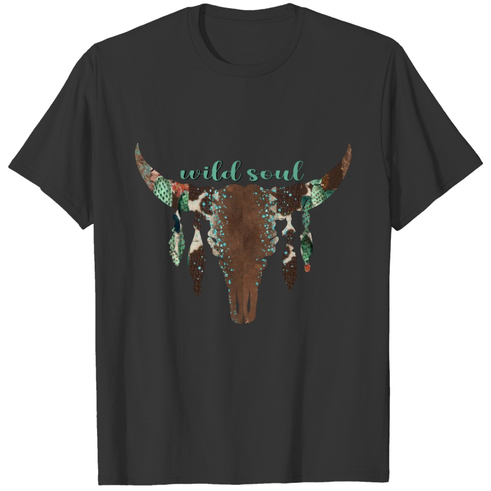 Wild Soul Western Cow Skull T-shirt