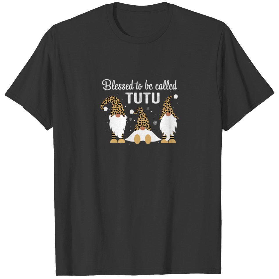 Womens Blessed To Be Called Tutu Christmas Gnome C T-shirt