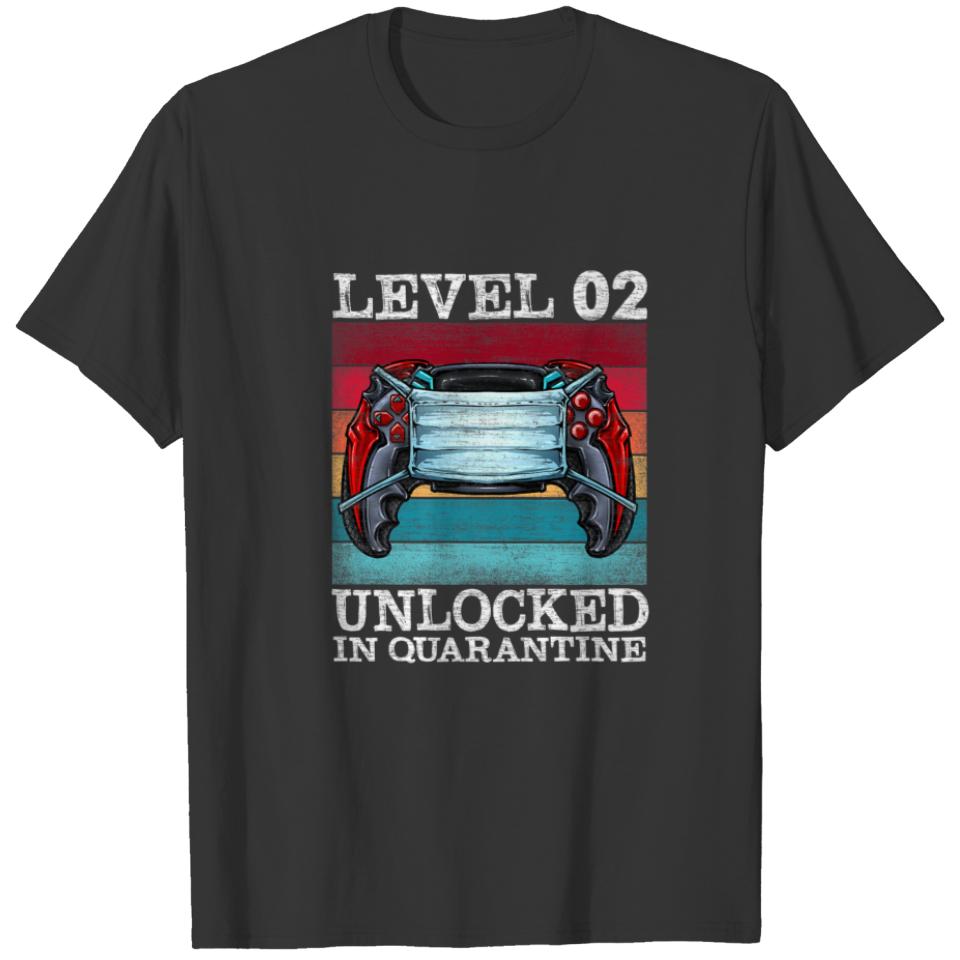 Level 2 Unlocked In Quarantine Video Gamers 2Nd Bi T-shirt