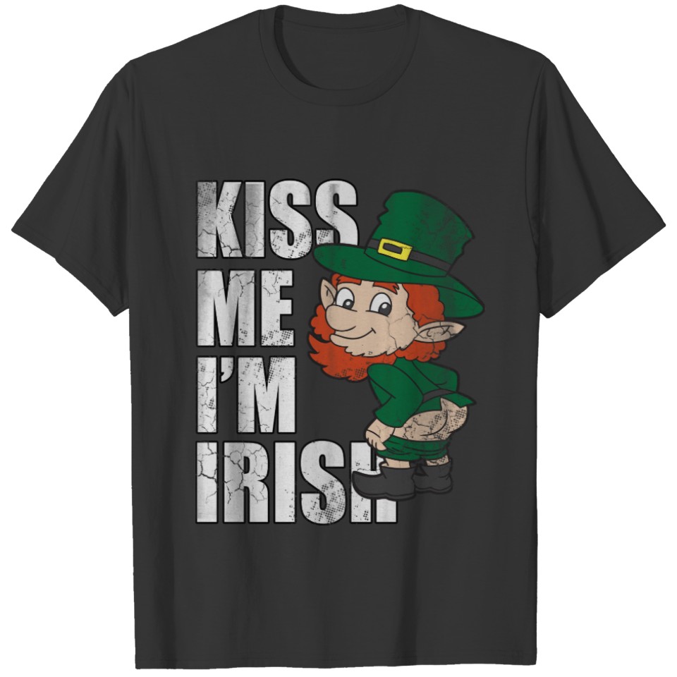 St Patrick's Day Kiss Me I'm Irish Leprechaun T-shirt