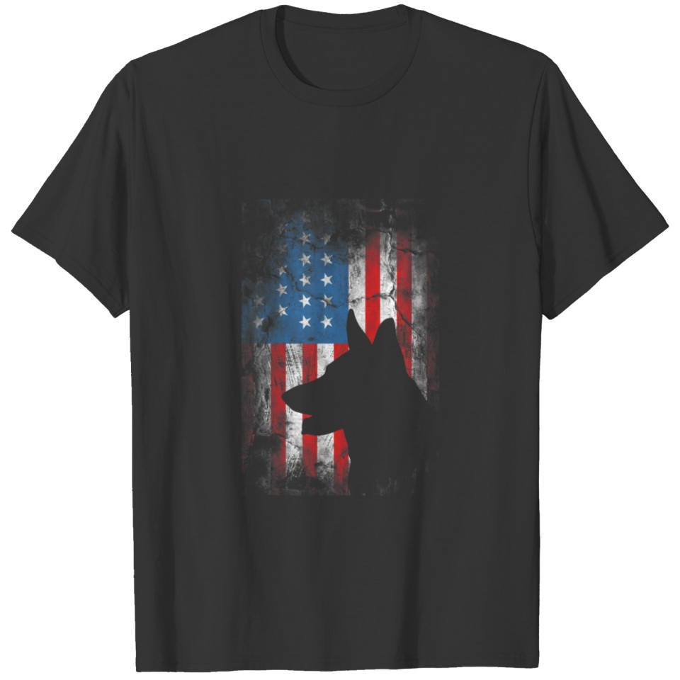 German Shepherd 4Th Of July American Flag Fog Love T-shirt