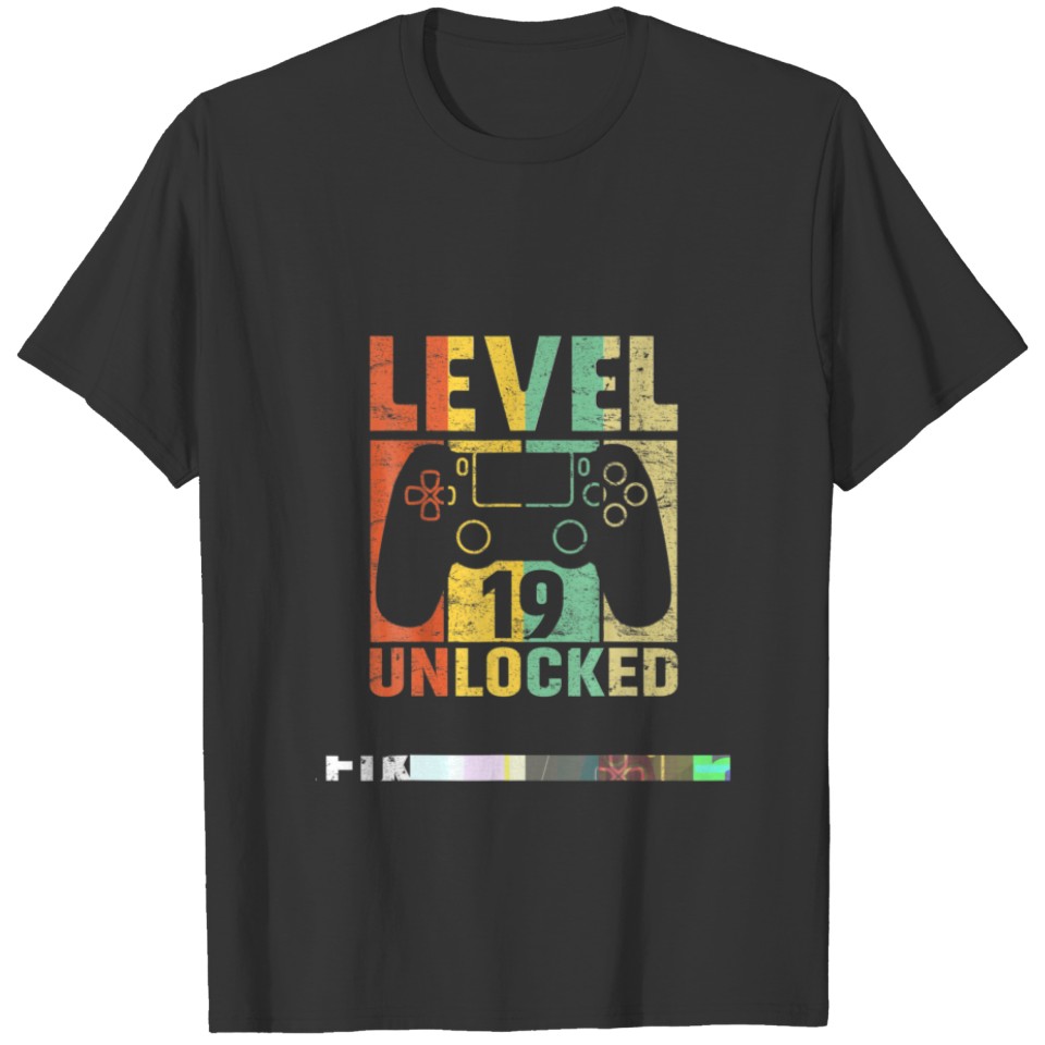 Level 19 Unlocked Video Game 19Th Birthday Gift Re T-shirt