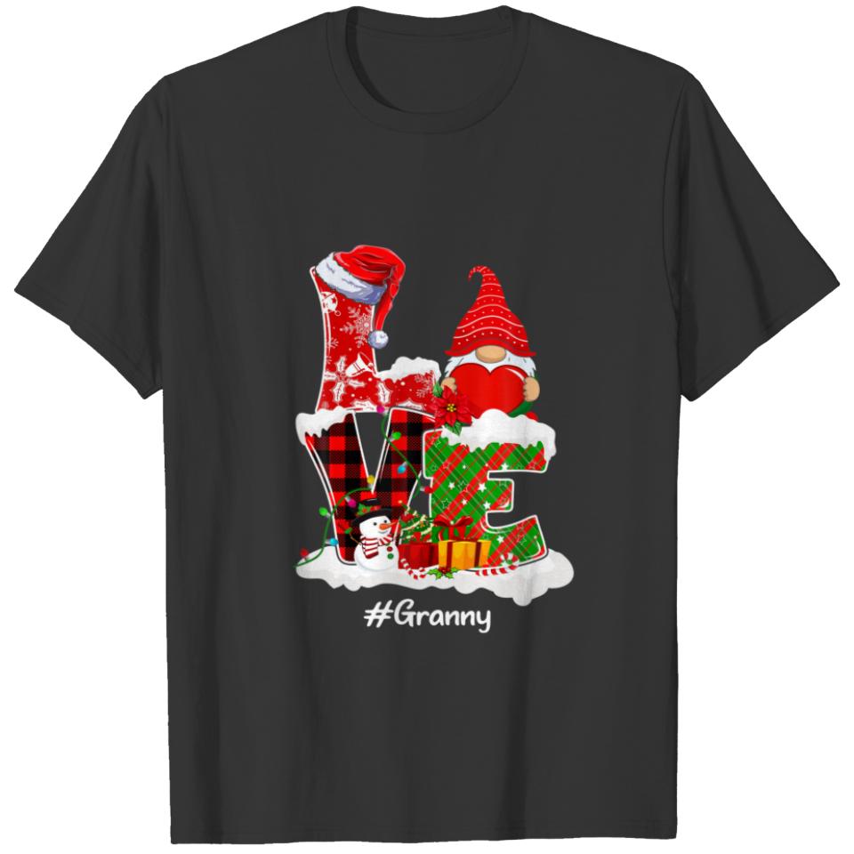Love Granny Gnome Christmas Matching Family Group T-shirt