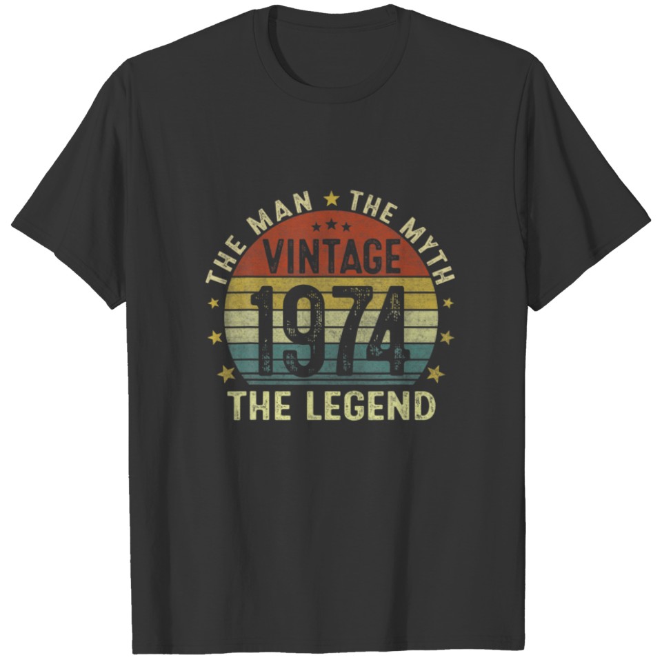48 Year Old Gifts Vintage 1974 Man Myth Legen T-shirt