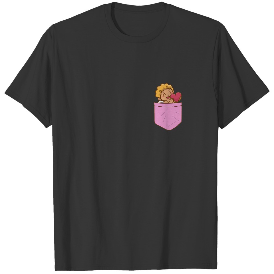 Valentines Day Cute Cupid In My Pocket T-shirt
