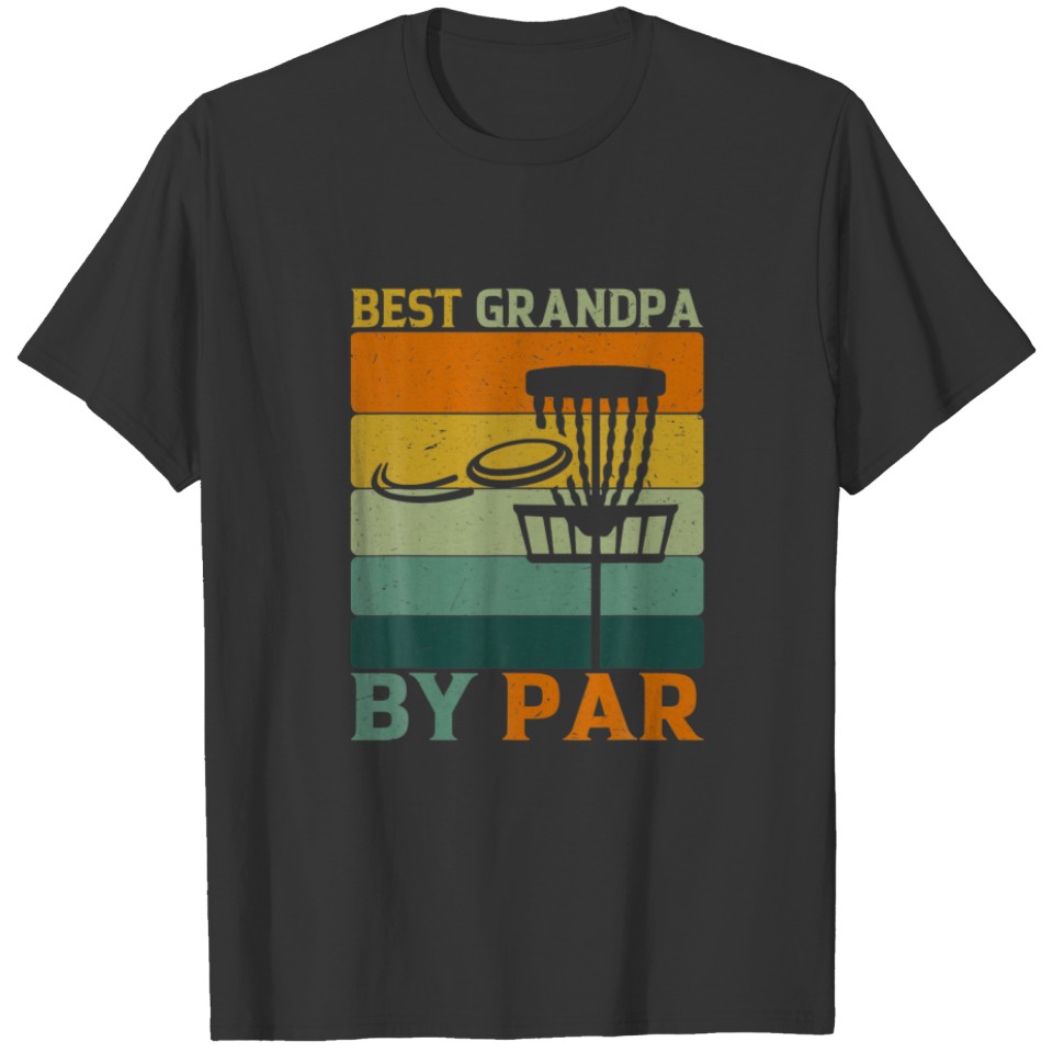 Best Grandpa By Par Vintage Funny Disc Golf T-shirt