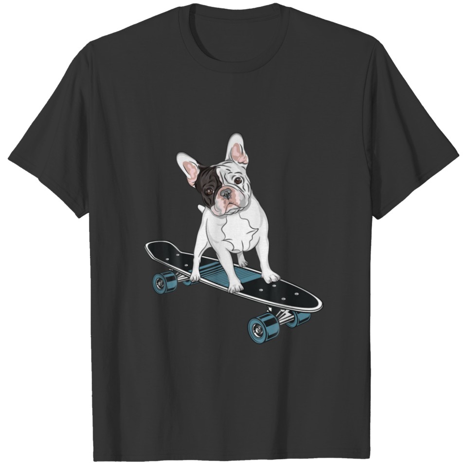 Skateboarding French Bulldog Lover Skateboarder Bo T-shirt