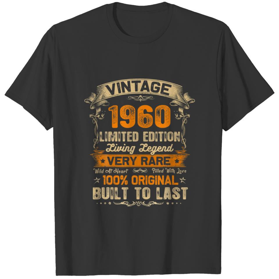 Vintage 1960 Retro Classic 62Nd Birthday 62 Years T-shirt